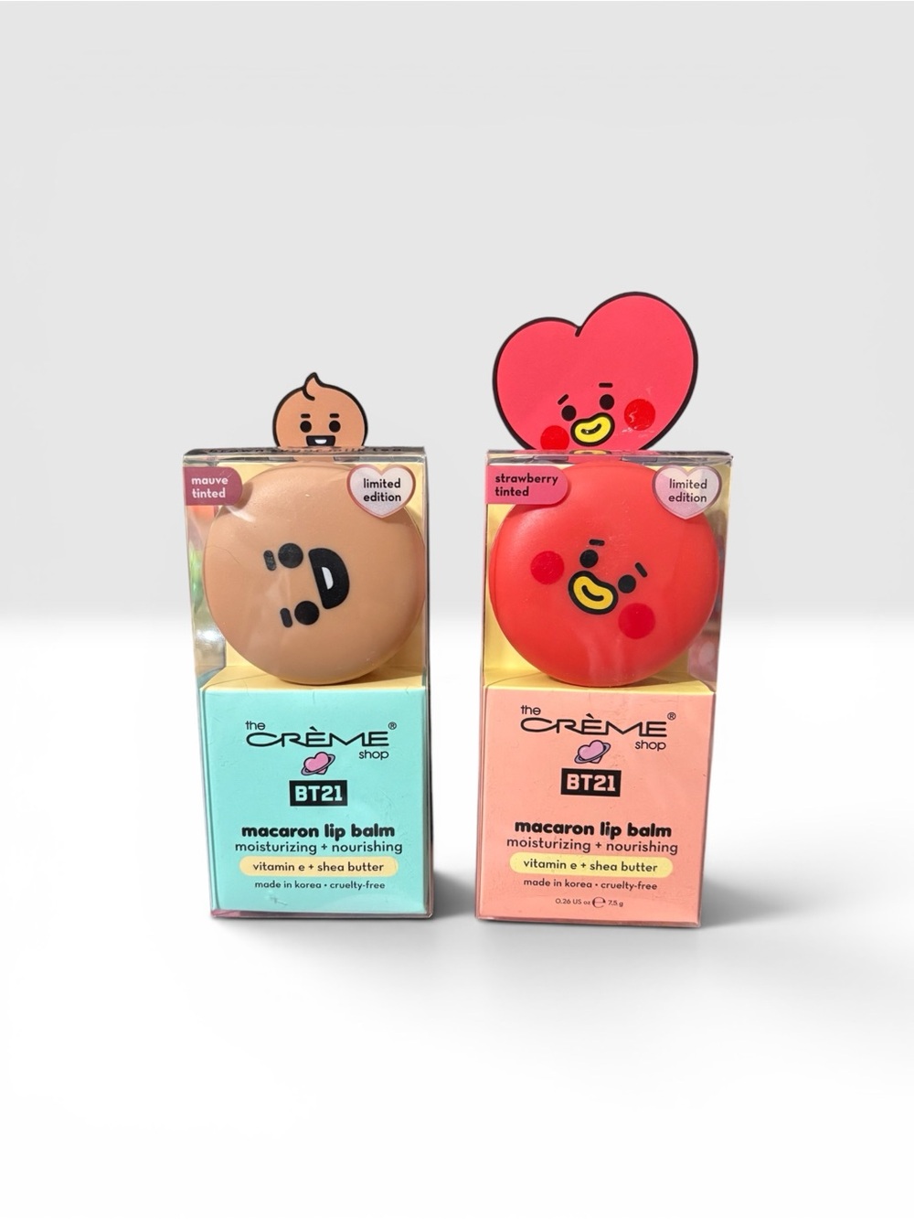 BT21 Creme Shop Lip Balm Bundle TATA Shooky Limited Edition Macarons
